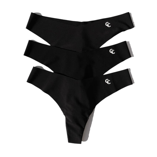 Black Seamless Thongs 3 for $65